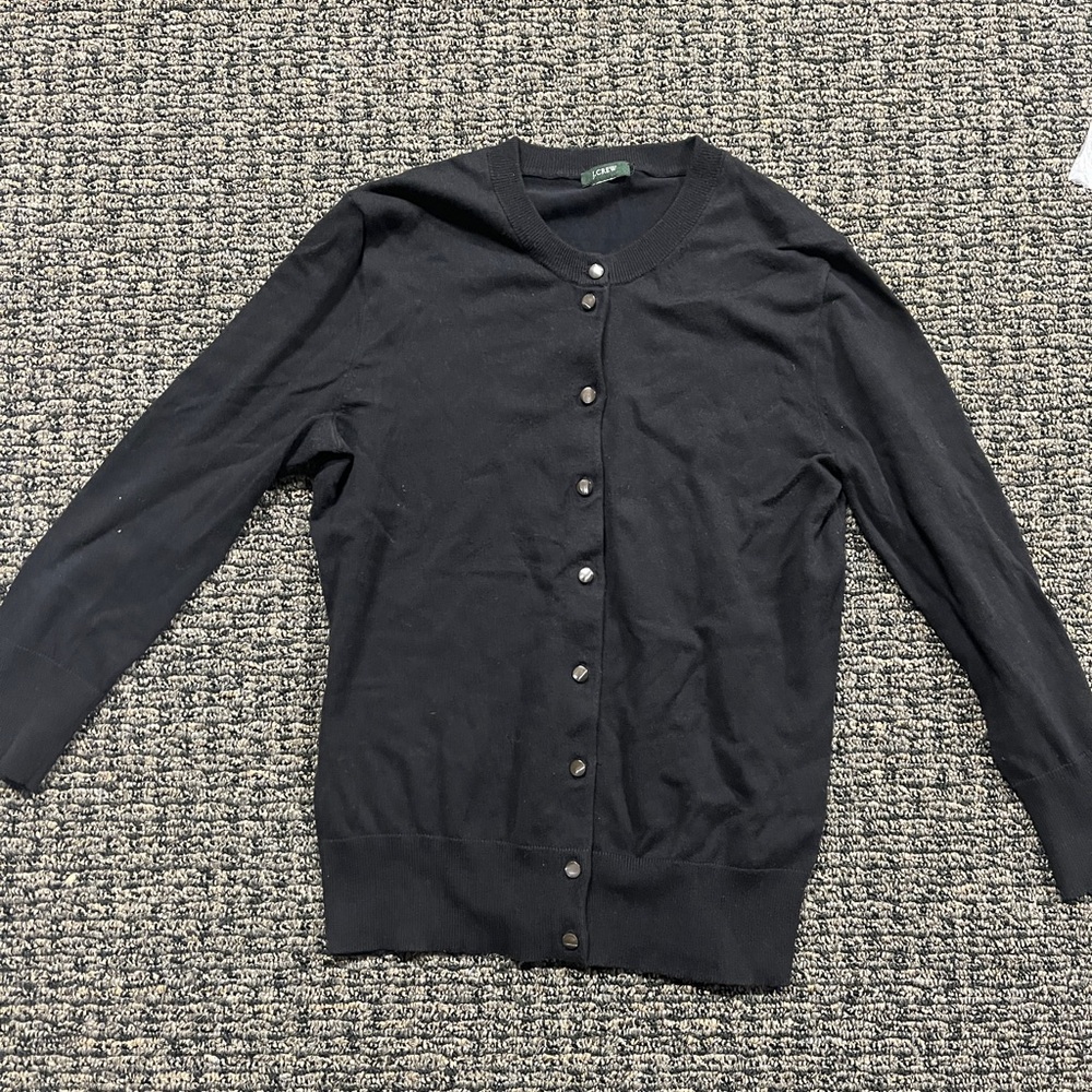 J. Crew Black Women's 3/4 Cardigan Sweater size XS